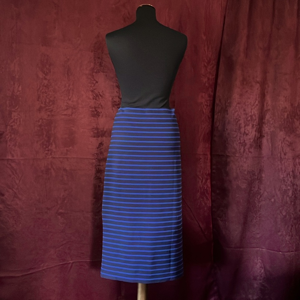 LOFT Ribbed Bodycon Blue Midi Skirt M - Picture 5 of 6